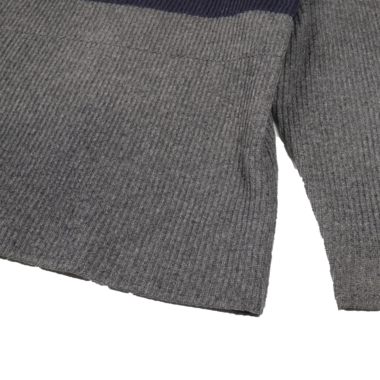 Y's For Men Grey Mock Neck Sweater - Navy Stripe