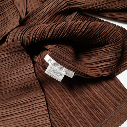 Issey Miyake Pleats Please Brown Skirt Set