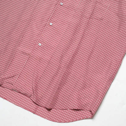 CDG Homme Burgundy Checkered S/S Shirt - 90s