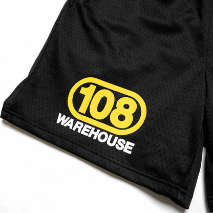 108WAREHOUSE - Oval Mesh Shorts (Black/Yellow)