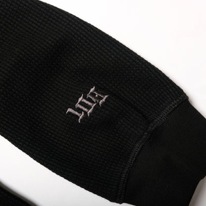 108WAREHOUSE - Waffle Knit Long Sleeve - Black