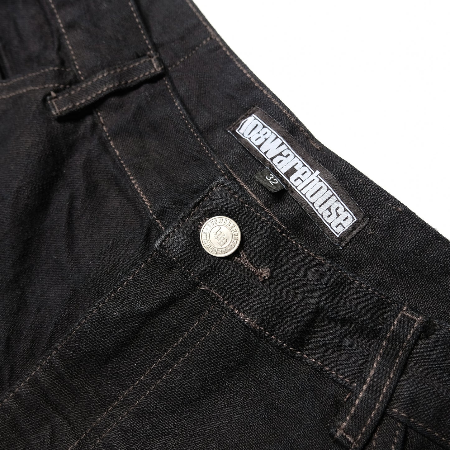 108WAREHOUSE - Baggy Selvedge Denim - Over Dyed Black