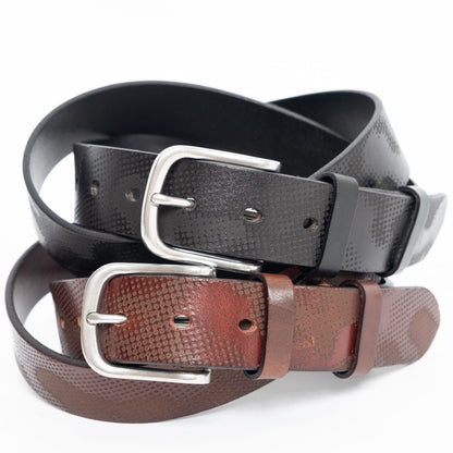 108WAREHOUSE Halftone Camo Leather Belt - Brown