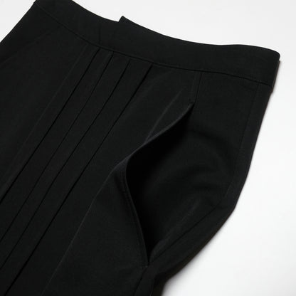 CDG Black Long Skirt Embroidered Hem