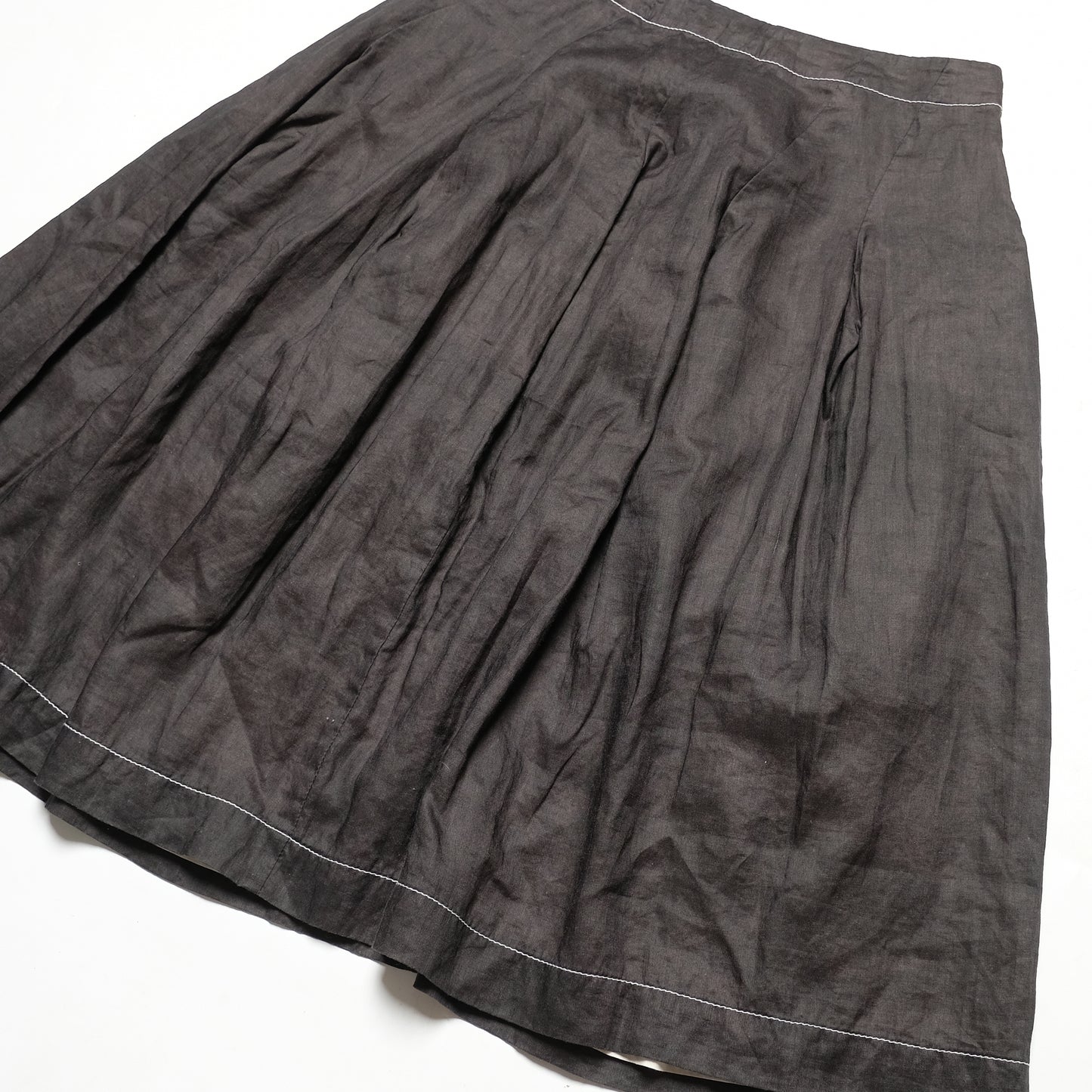 CDG Tricot Charcoal Linen Skirt