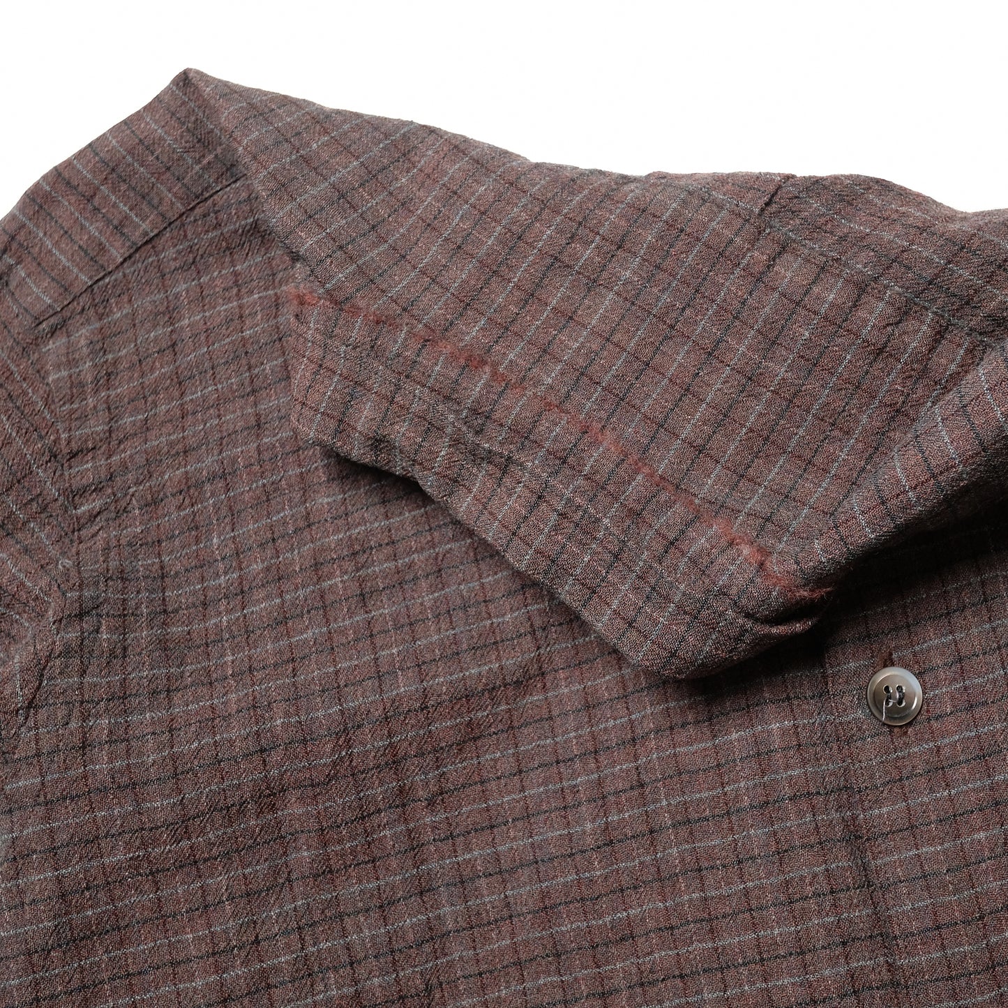 CDG Homme Brown Wool Checkered Shirt - 90s