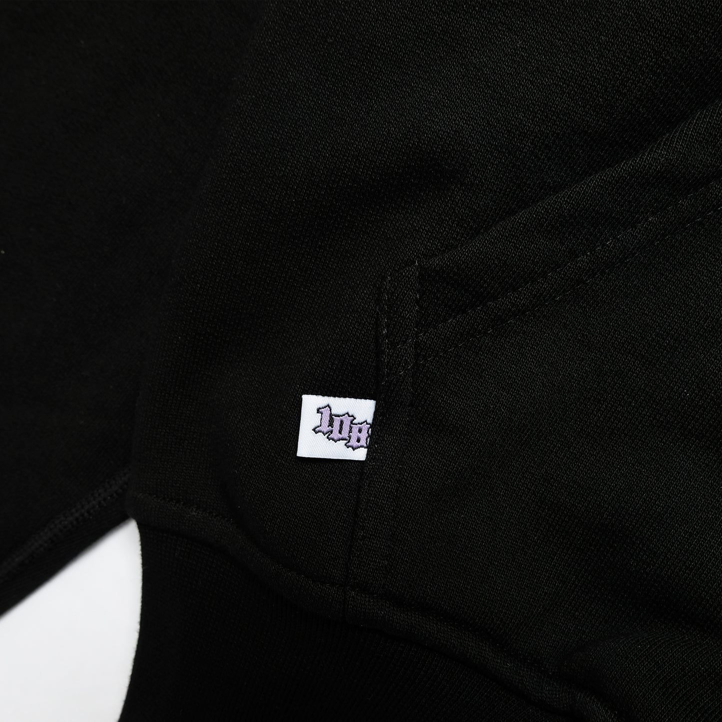 108WAREHOUSE - Cropped Zip Shop Logo Hoodie - Black