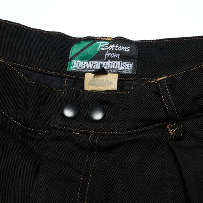 108WAREHOUSE - Big Twill Shorts - Black Over-dyed