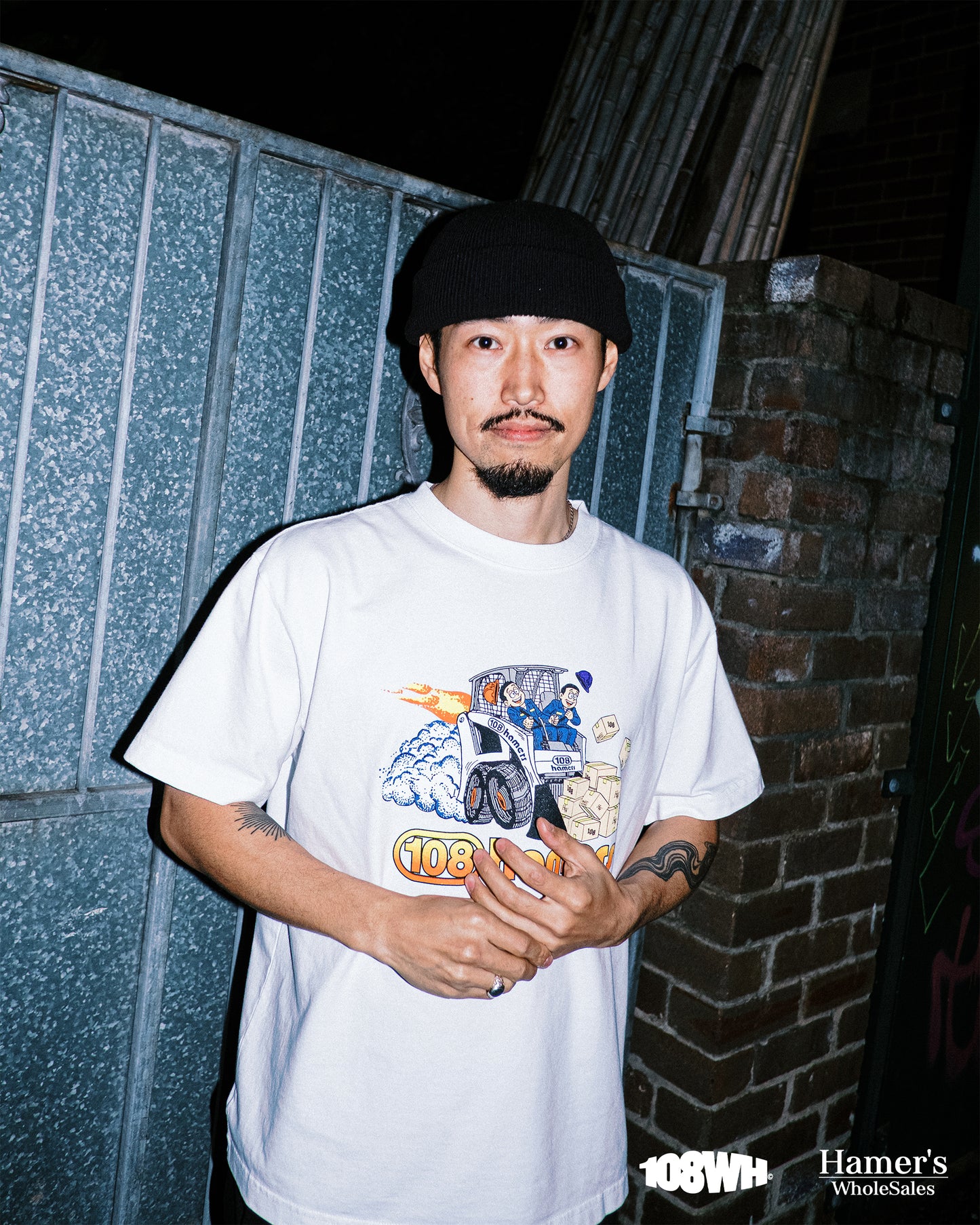 108WAREHOUSE x Hamers Wholesale Bobcat T-Shirt - White