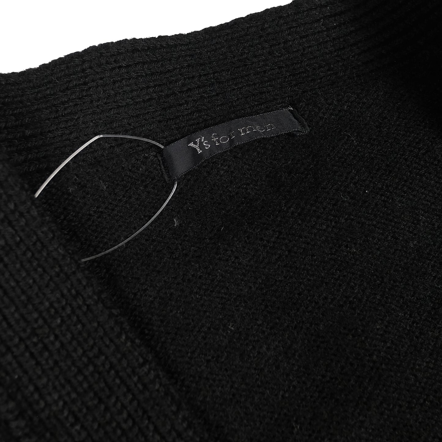 Y's For Men Black Wool Knit Cardigan