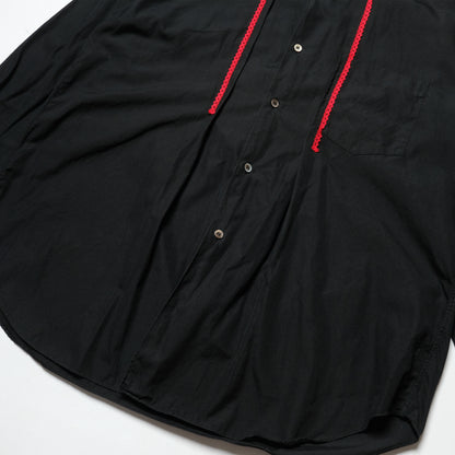 CDG Homme Red Embroidered Rope / Black Shirt - 90s