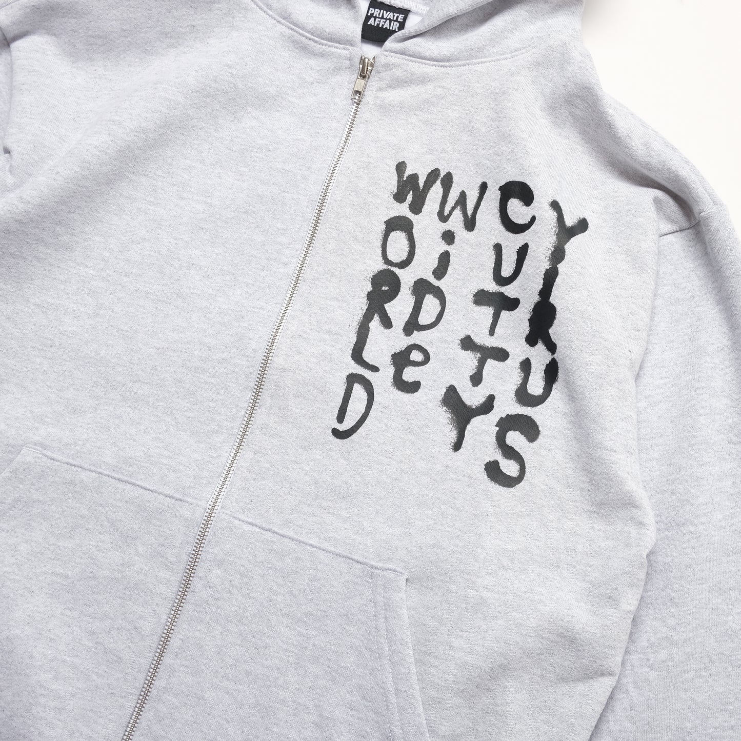 coogidowntothesex - World Wide Cutty Virus Zip Hoodie - Ash Grey