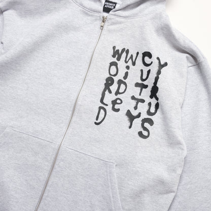 coogidowntothesex - World Wide Cutty Virus Zip Hoodie - Ash Grey