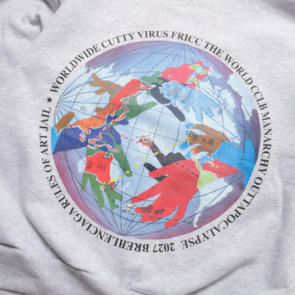 coogidowntothesex - World Wide Cutty Virus Zip Hoodie - Ash Grey