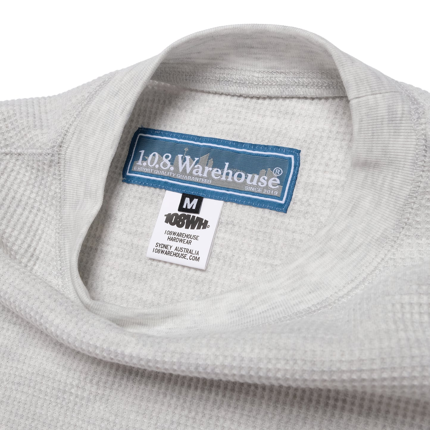 108WAREHOUSE - Waffle Knit Long Sleeve - Ash Grey