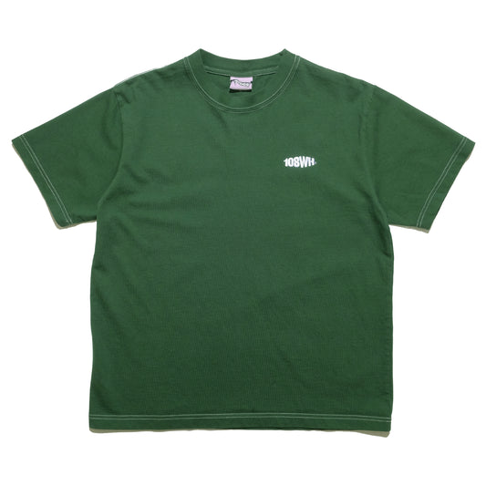 108WAREHOUSE - Contrast Stitch Heavy Logo T-Shirt - Forest Green