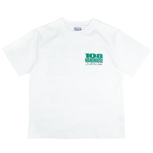 108WAREHOUSE - Shop T-Shirt (Green on White)