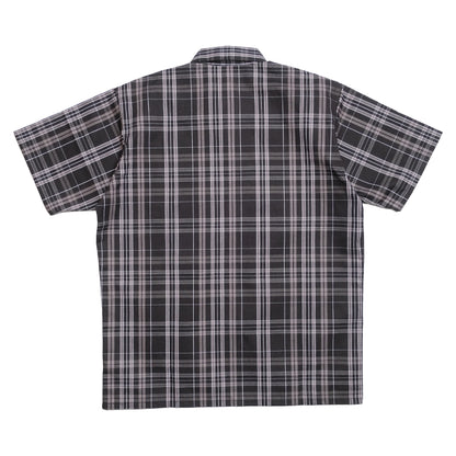 Ben Davis - Short Sleeve Half Zip Plaid (Black/White)