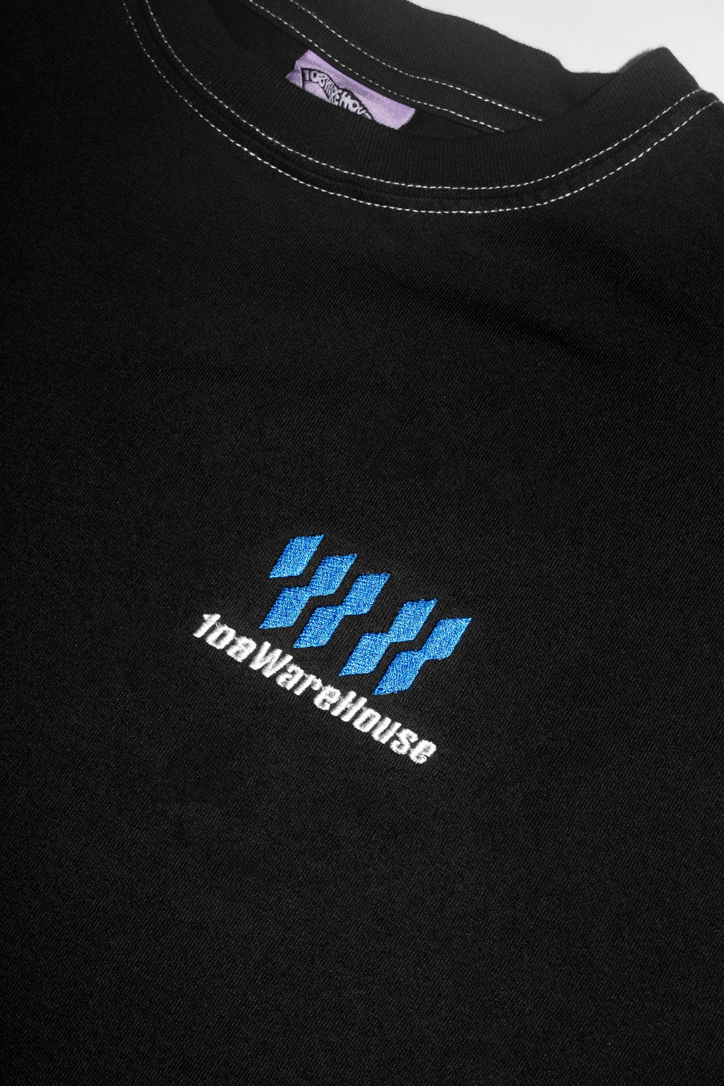 108WAREHOUSE - Contrast Stitch T-Shirt - Overdyed Black