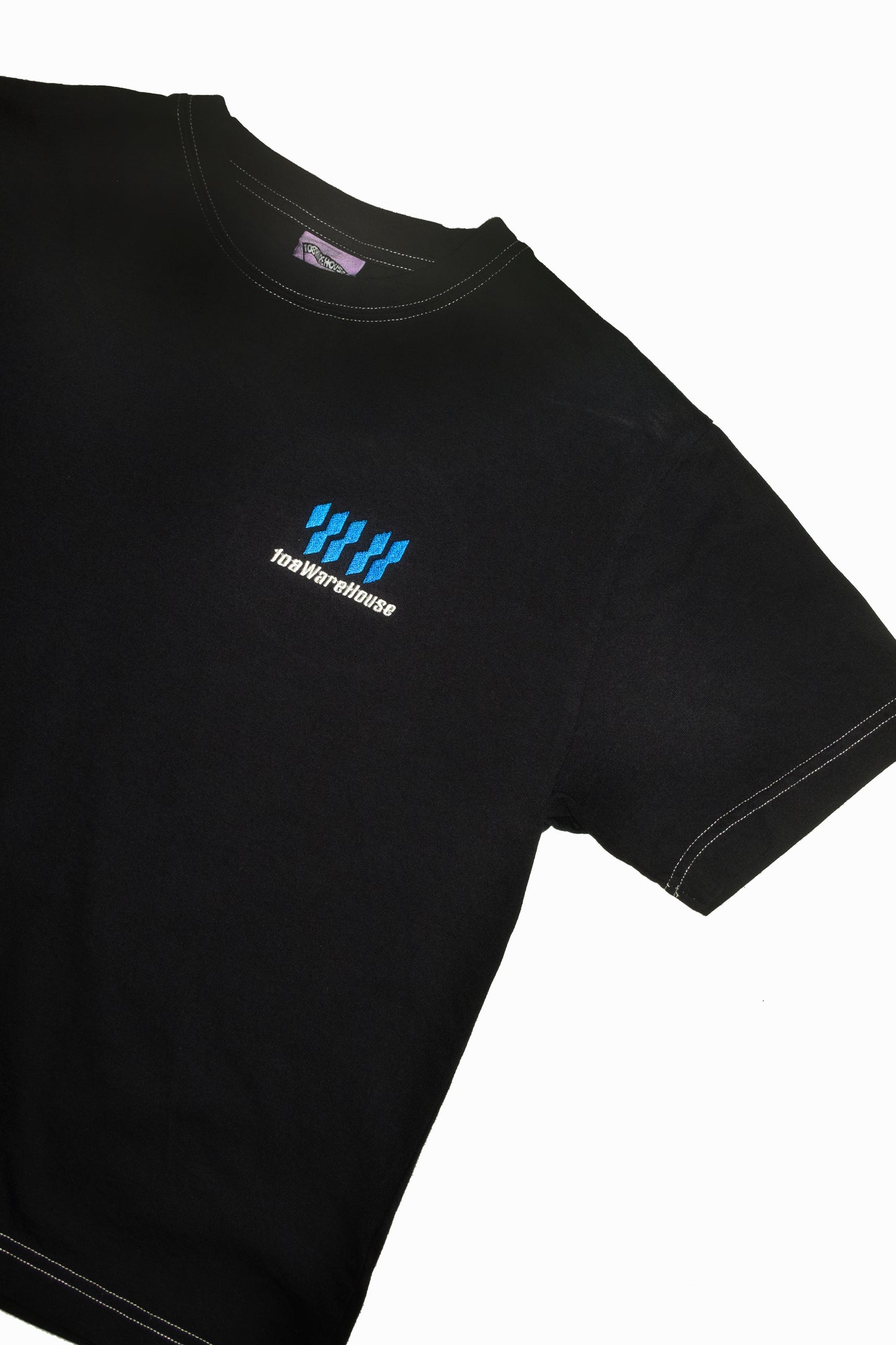 108WAREHOUSE - Contrast Stitch T-Shirt - Overdyed Black