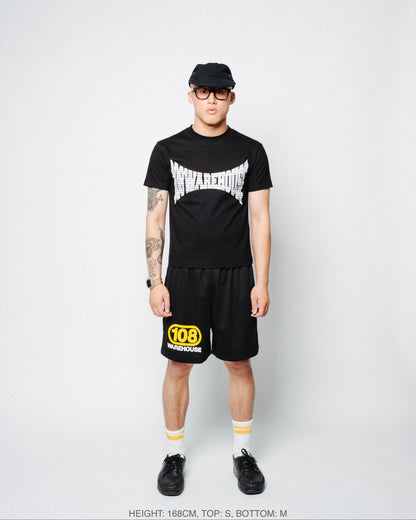 108WAREHOUSE - Oval Mesh Shorts (Black/Yellow)