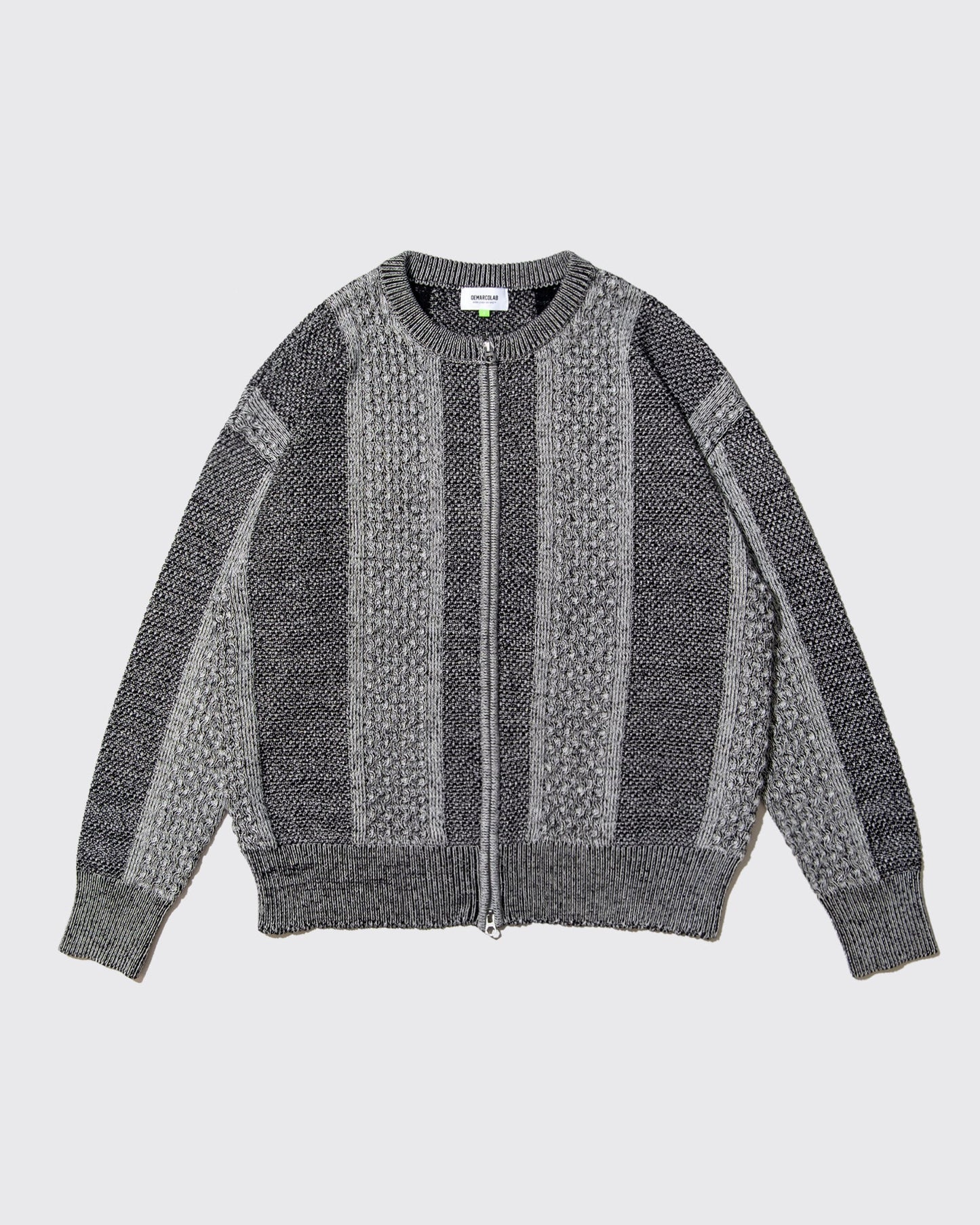 DeMarcoLab - Mix Cable Knit Zip Sweat - Black