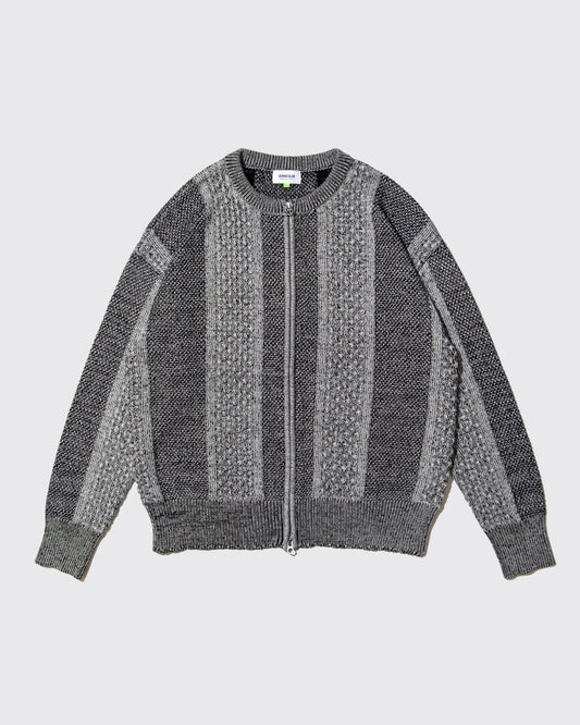 DeMarcoLab - Mix Cable Knit Zip Sweat - Black