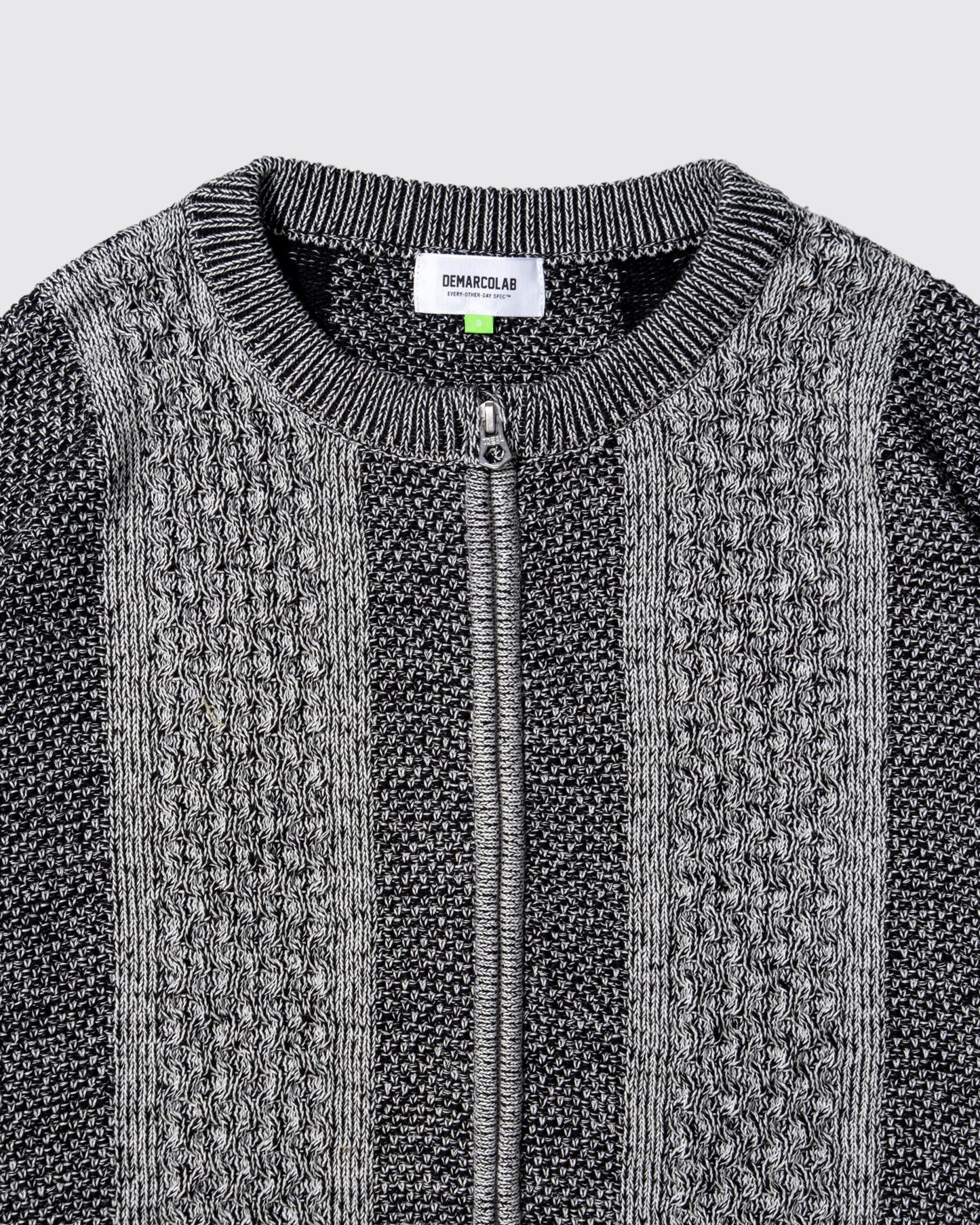 DeMarcoLab - Mix Cable Knit Zip Sweat - Black