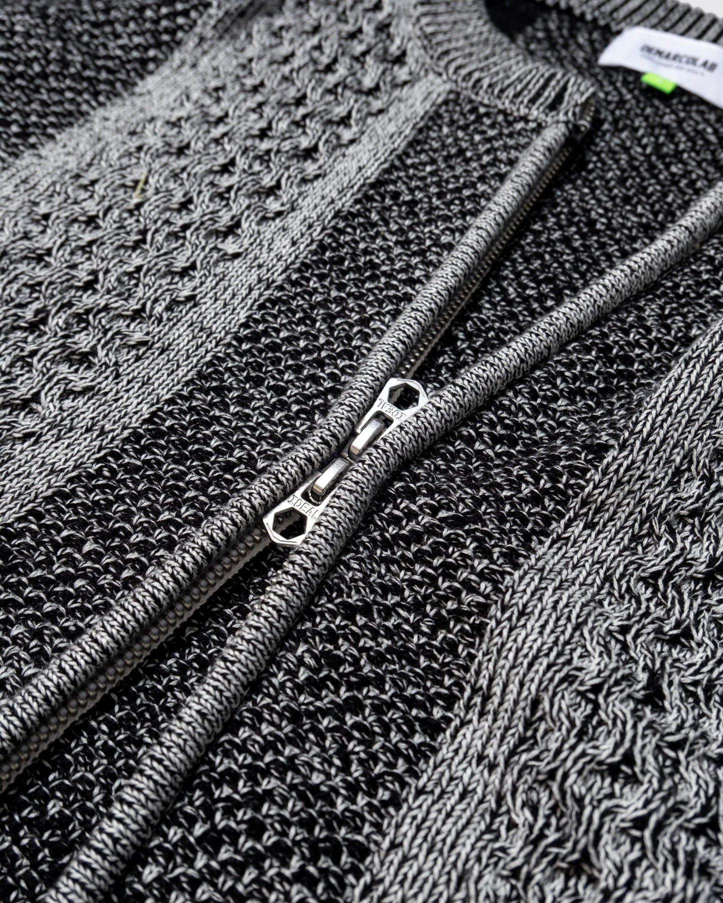 DeMarcoLab - Mix Cable Knit Zip Sweat - Black