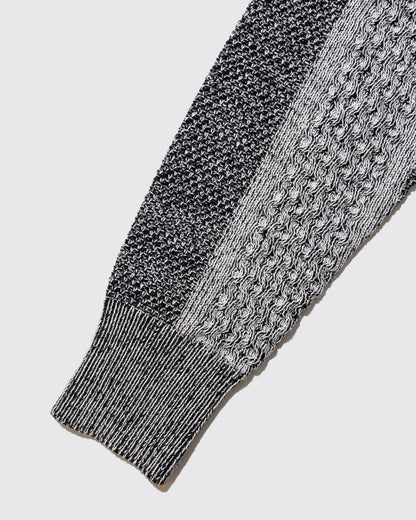 DeMarcoLab - Mix Cable Knit Zip Sweat - Black