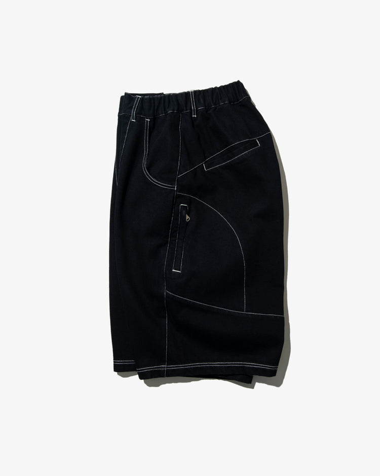 DeMarcoLab - Denim Moto Shorts - Black