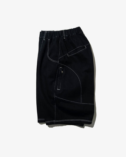 DeMarcoLab - Denim Moto Shorts - Black