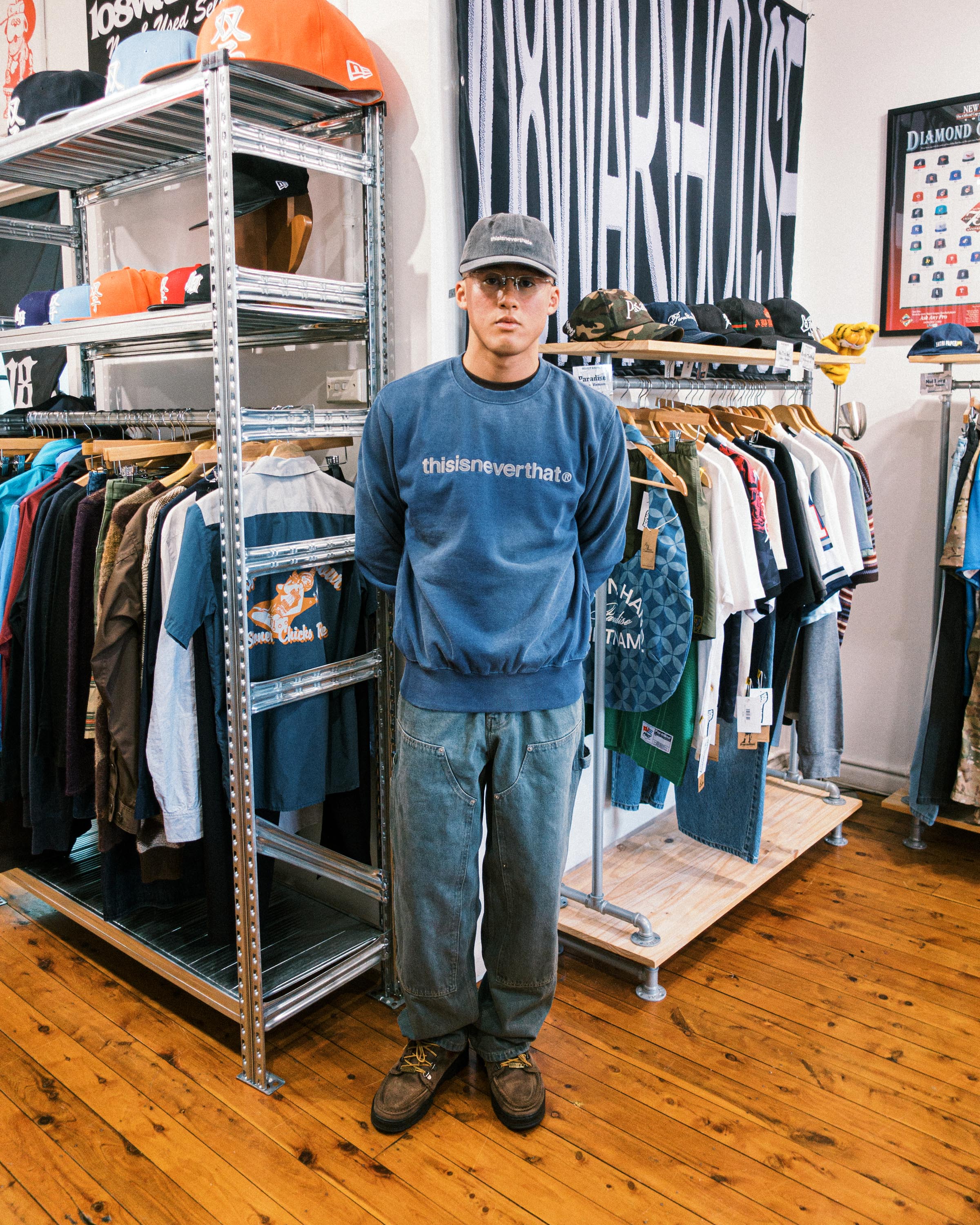 Thisisneverthat - T-Logo Crewneck - Warm Blue – 108WAREHOUSE
