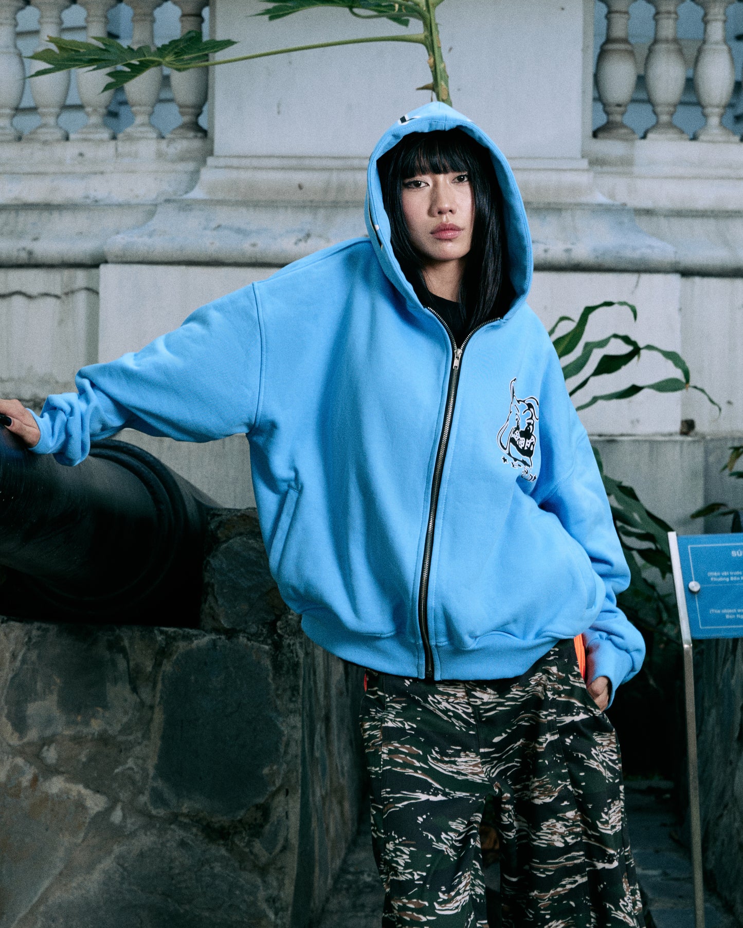 Paradise4Saigon - Dog Out Hoodie - Blue