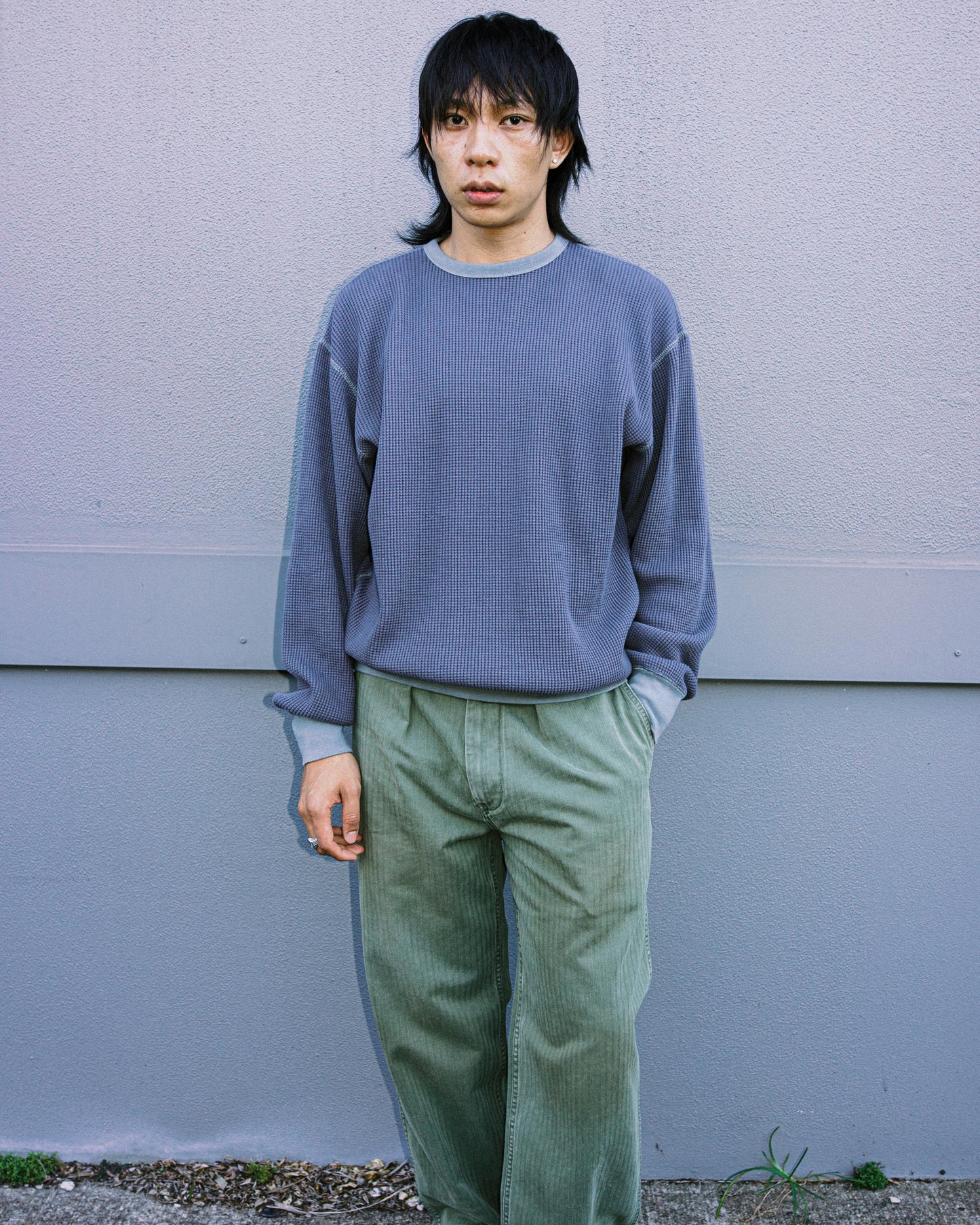 Khakis - Waffle Crewneck - Faded Black