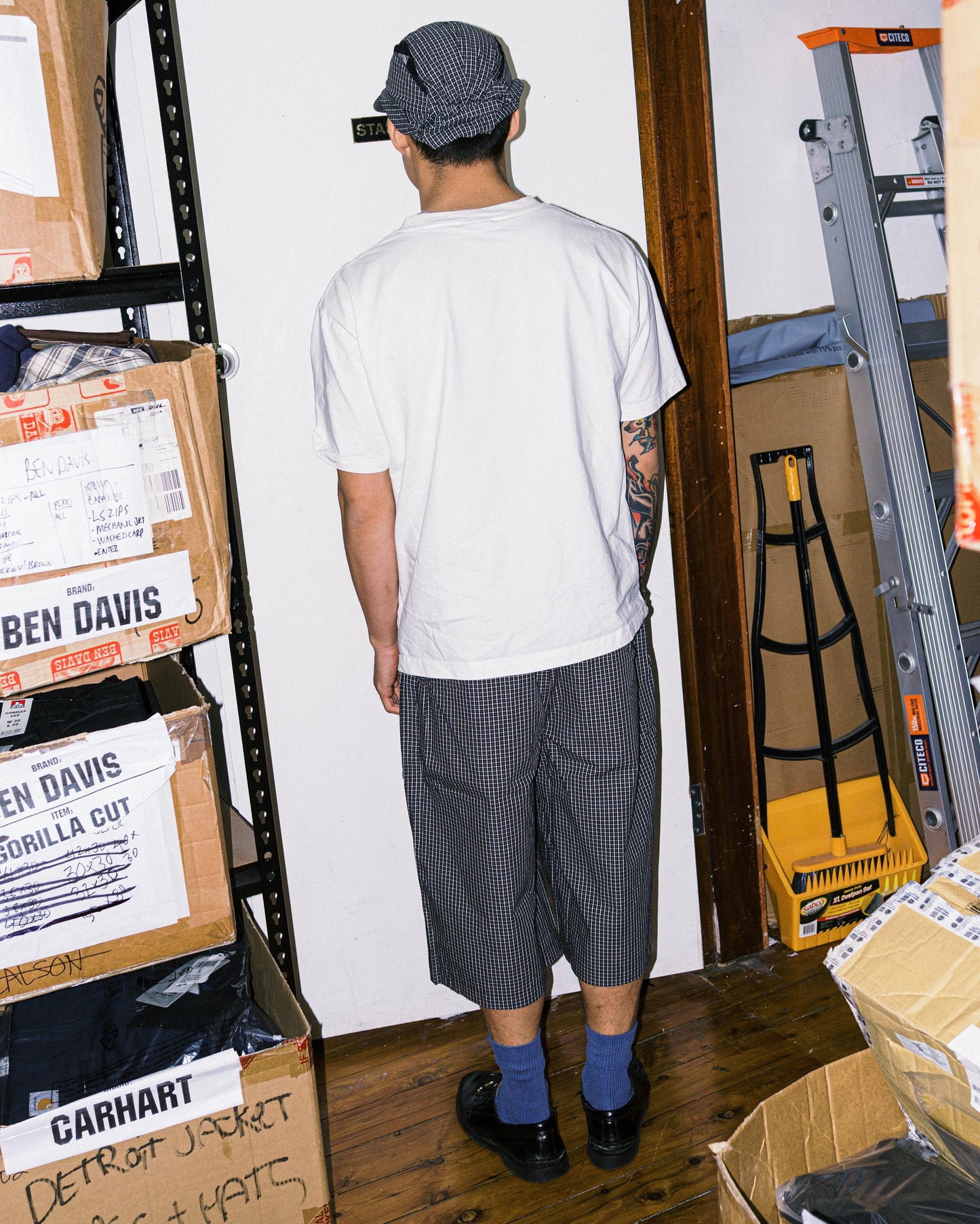 DeMarcoLab - Plaid Jumbo Shorts - Black