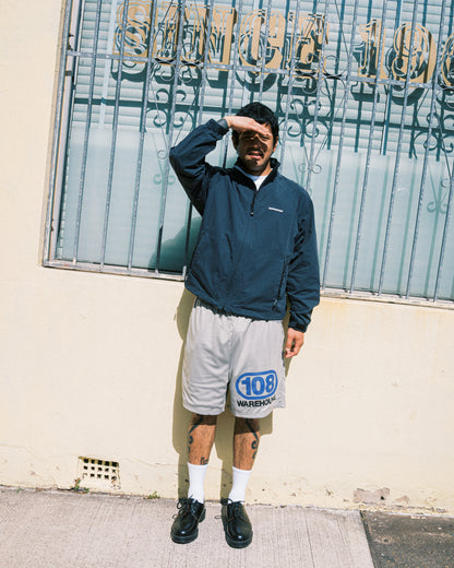 108WAREHOUSE - Oval Logo Mesh Shorts - Grey