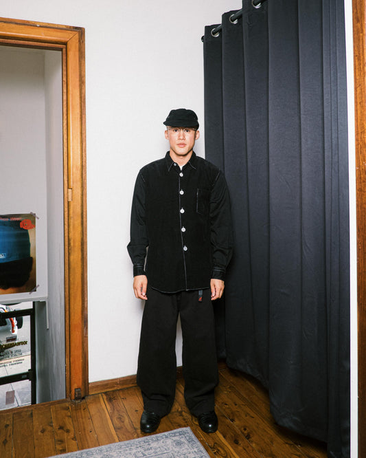 CDG Homme Black Contrasted Cord/Cotton Shirt - 00s