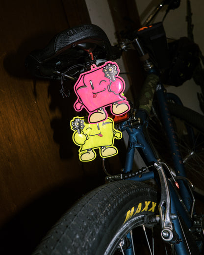 OHSHIT! - Double Sided FYPM Reflector - Pink/Yellow