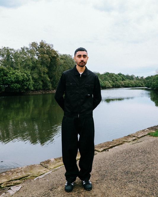 108WAREHOUSE - Zip Work Shirt - Black