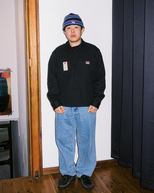 Ben Davis - LS Half Zip Solid (Black)