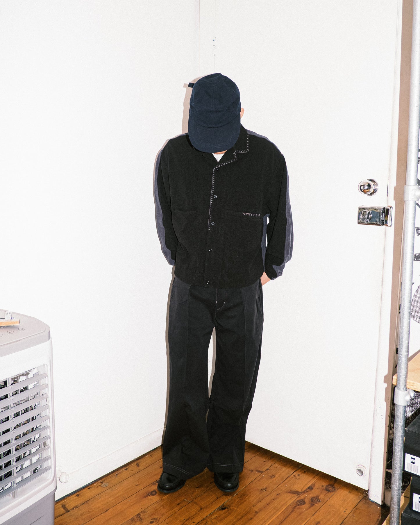 Melsign - Merged Knit L/S Shirt - Black-Navy