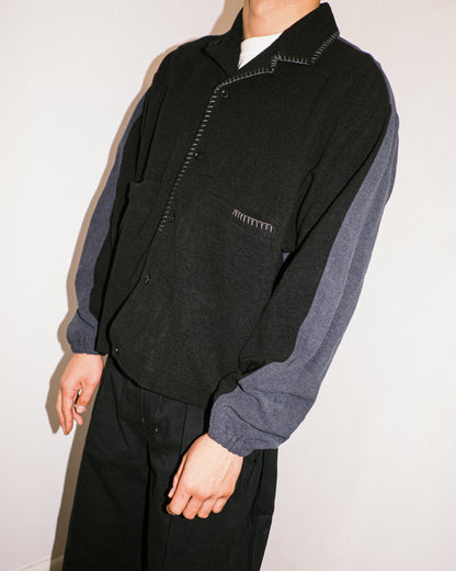 Melsign - Merged Knit L/S Shirt - Black-Navy