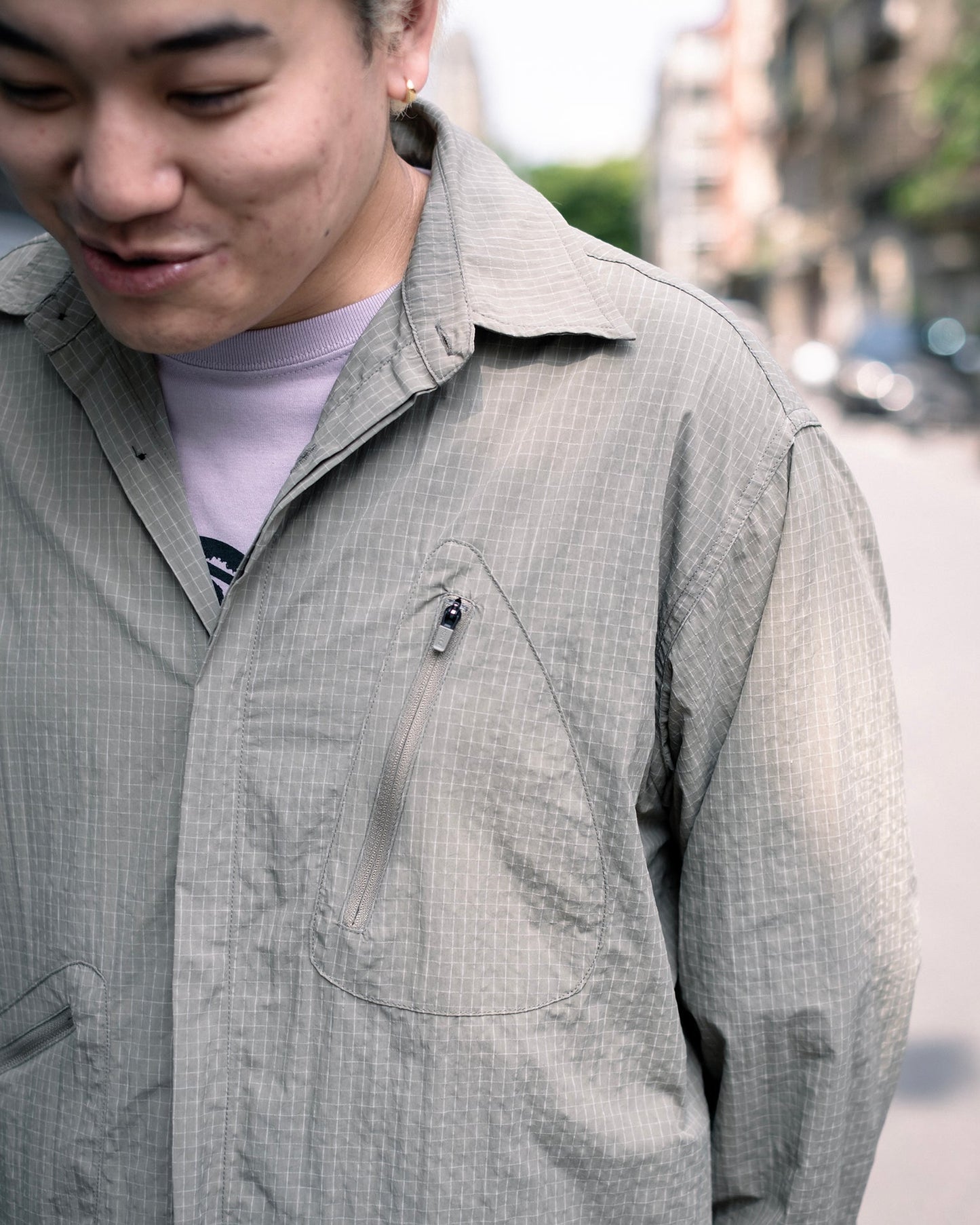 DeMarcoLab - Atom Grid Nylon Shirt - Sage