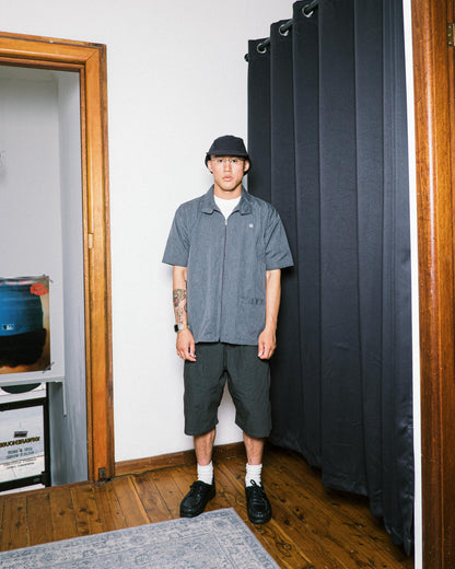 Neighborhood Grey Zip Up Short Sleeve