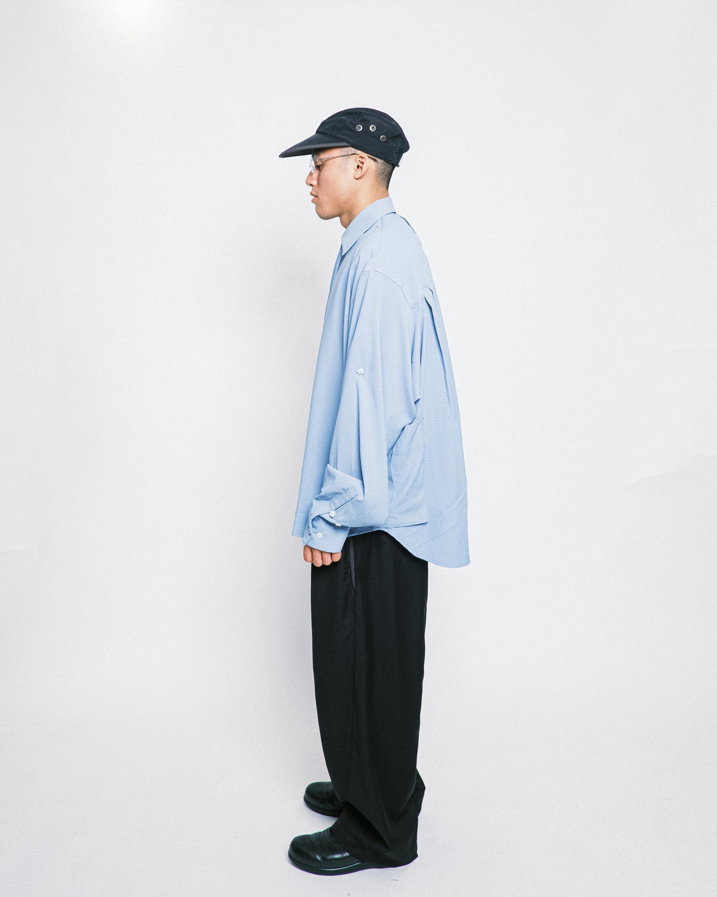 Melsign - Relaxed Fit Seersucker Shirt - Sky