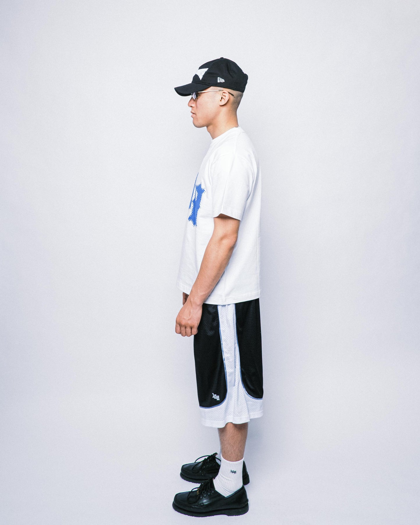 108WAREHOUSE - Two Panel Mesh Shorts - Black / White
