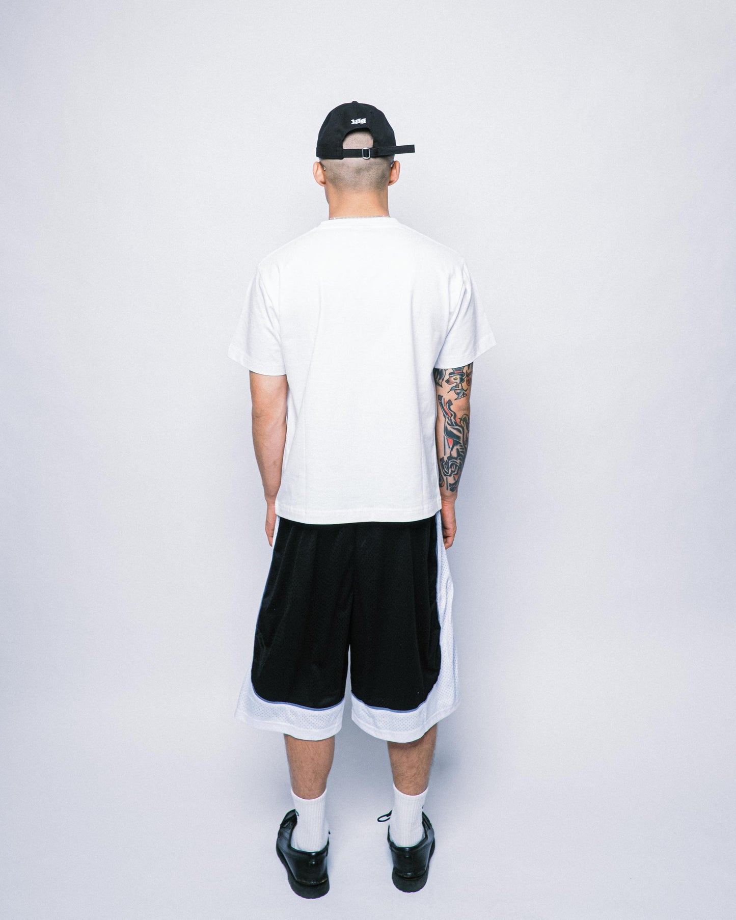 108WAREHOUSE - Two Panel Mesh Shorts - Black / White