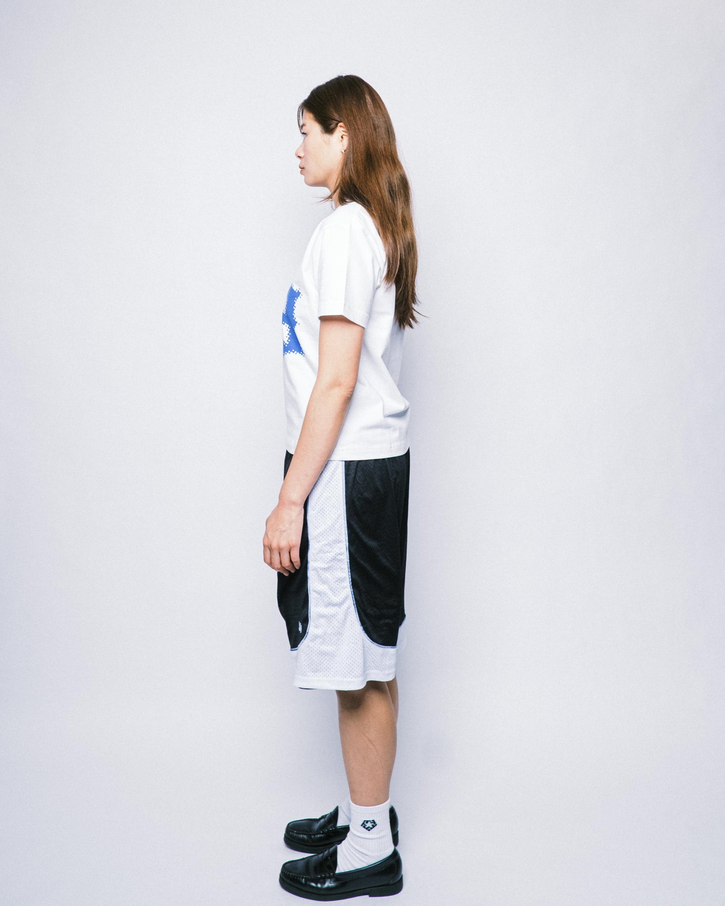 108WAREHOUSE - Two Panel Mesh Shorts - Black / White