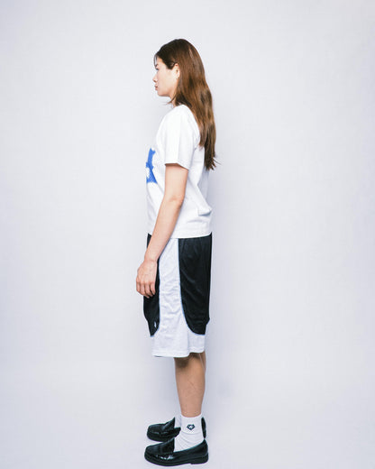 108WAREHOUSE - Two Panel Mesh Shorts - Black / White